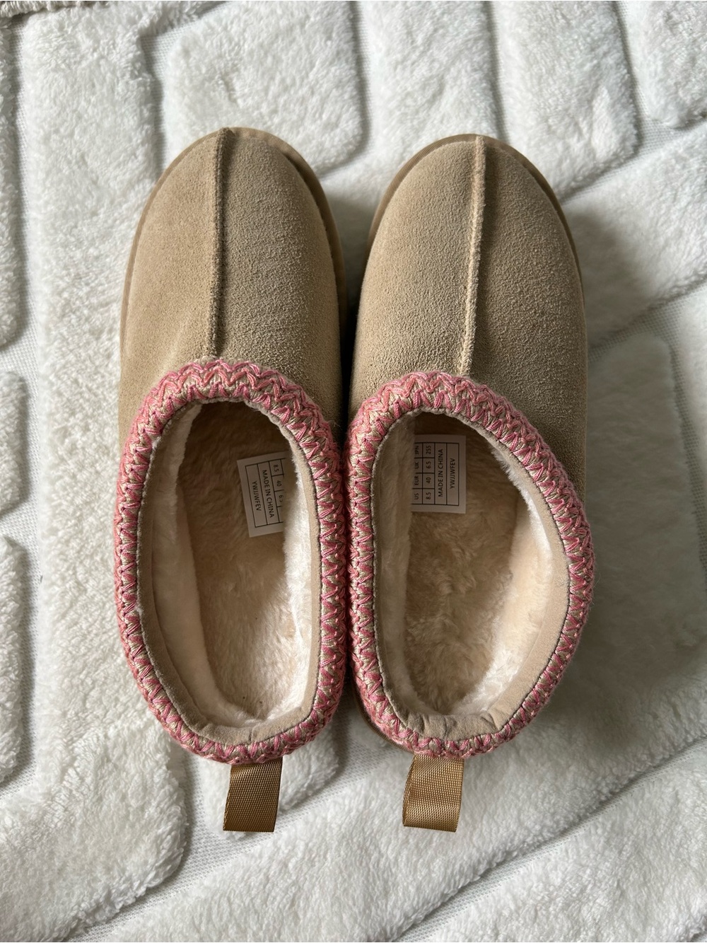 Eveliynhootd 2409 Talio Braided Slipper Shoes in Beige & Pink